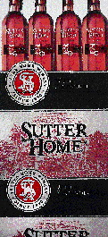 Corrugated shippers were redesigned with an interlocking graphic effect to give Sutter Home a more appealing in-store presence