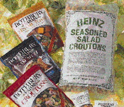 Sales of Roskam Baking1s Rothbury Farms retail croutons and stuffing mix have increased briskly since the company changed from a