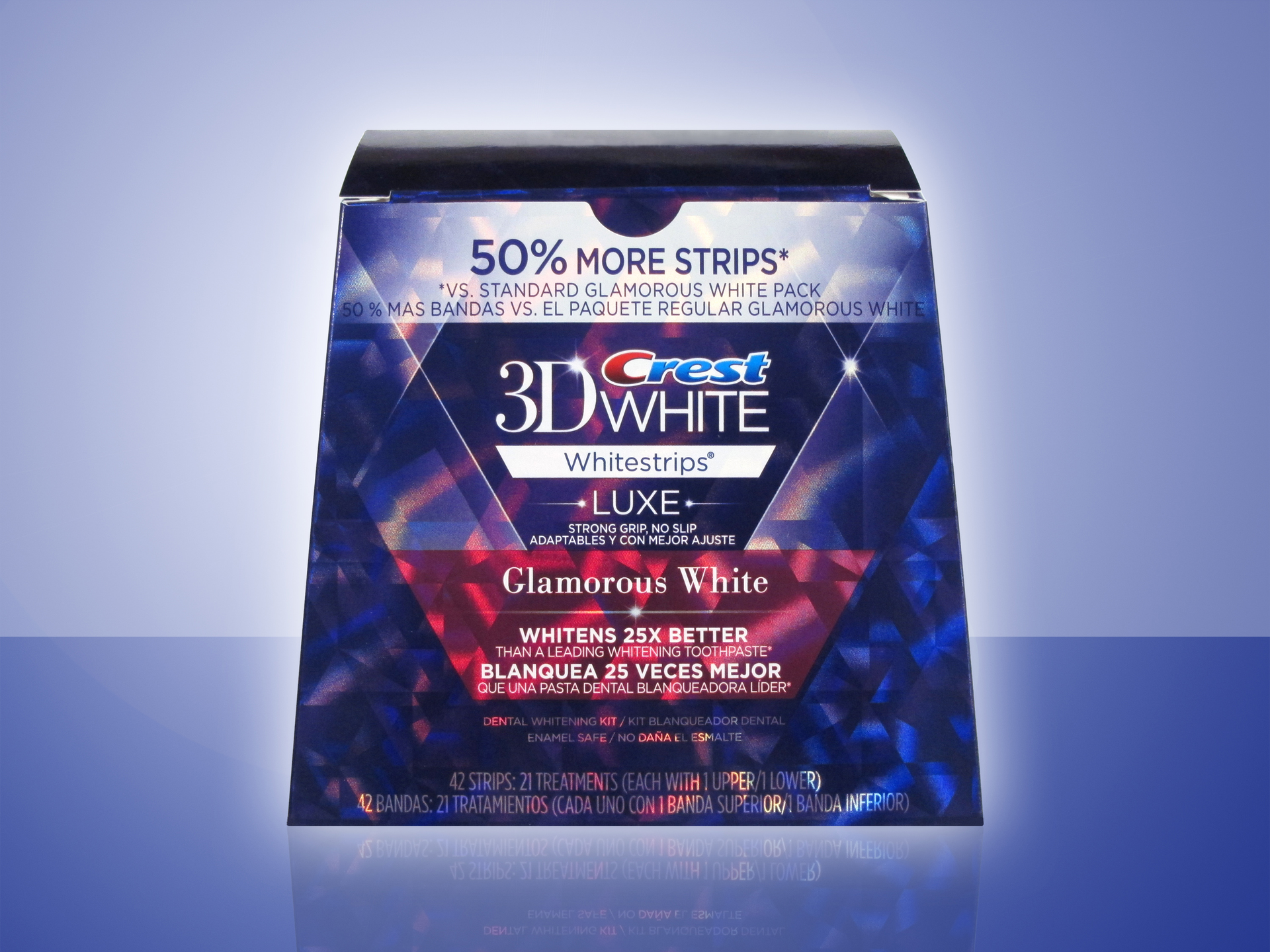 Diamond Packaging earns Gold Award with this custom-designed carton with trapezoidal structural design and multi-layered, diamond-shaped holographic foil pattern.