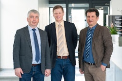 From left, S+S managing director Peter Mayer and business unit manager Oliver Uhrmann together with Marco Mantovani, managing director of ASM.