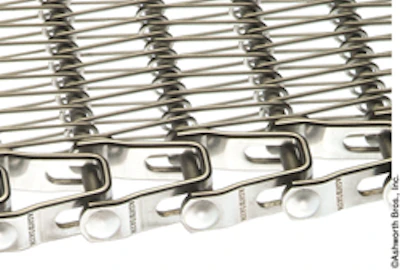 Conveyor belts withstand tensions up to 400 lb.