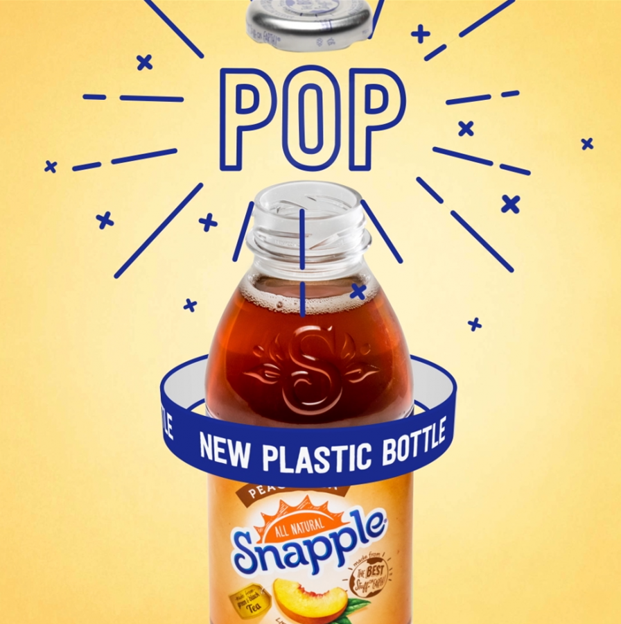 A critical feature of the original glass Snapple bottle that needed to be retained was the &lsquo;pop&rsquo; sound of the metal closure.