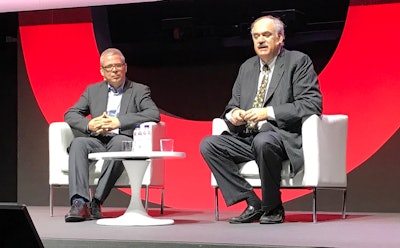 Bosch's Dirk Slama (left) and the IIC's Dr. Richard Soley at the IoTSWC 2018 event.