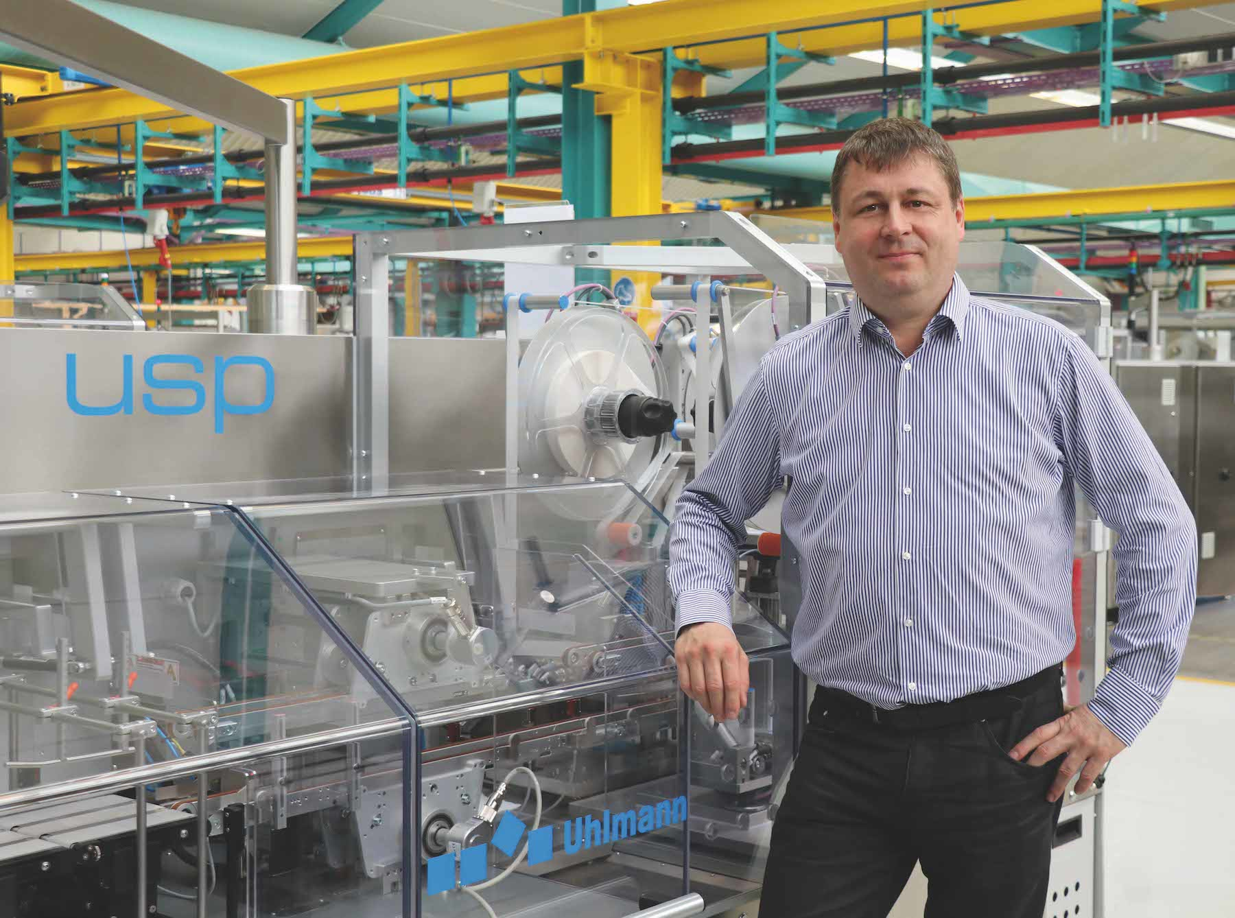 Kay Reinhardt, Team Leader Engineering Projects, managed the upgrade of 26 packaging machines at Salutas Pharma. (Uhlmann photo)