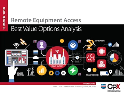 provides a common understanding of the industry methodologies for remotely accessing equipment installed in manufacturing facilities.