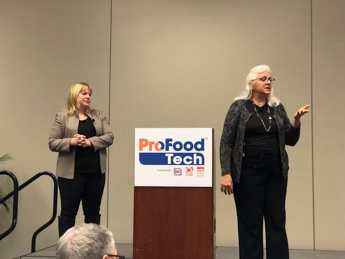 Karen Norheim and Diane Wolf talk about women in manufacturing at ProFood Tech.