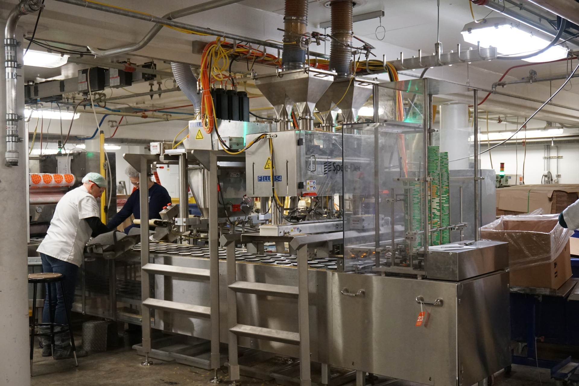 Crest Foods&rsquo; newest cup filling line is anchored by a volumetric cup filler and four auger fillers.