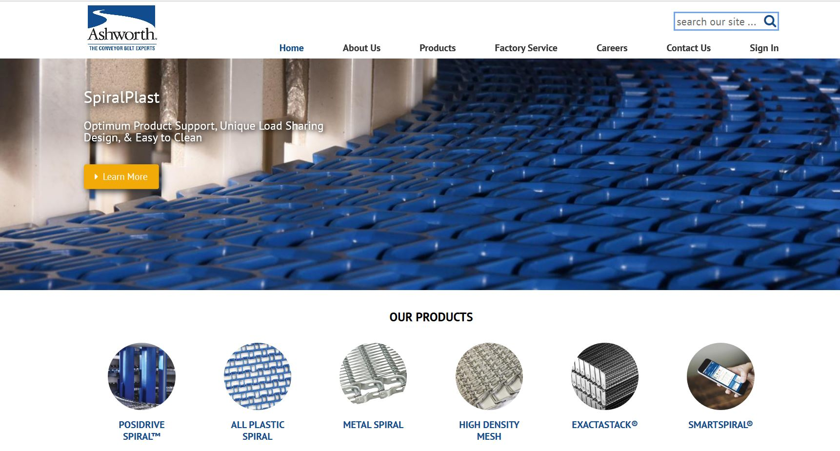 Ashworth’s new website helps users find the right conveyor belt