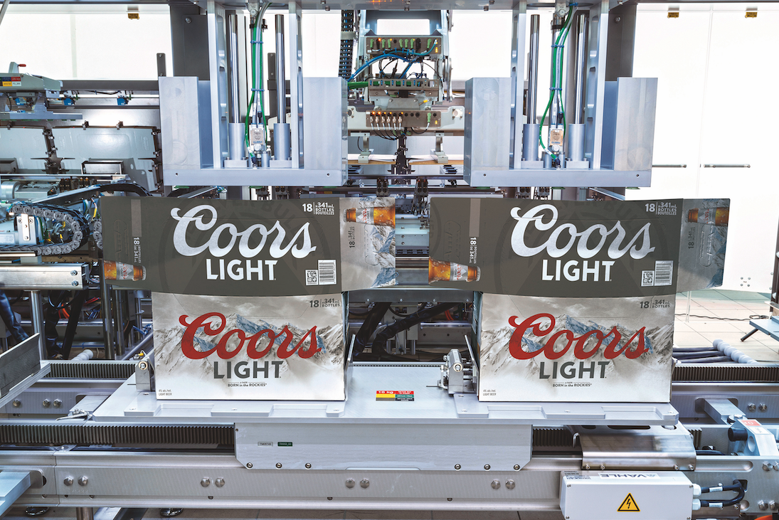 Molson Coors' flexible end-of-line robotics handles many pack formats.