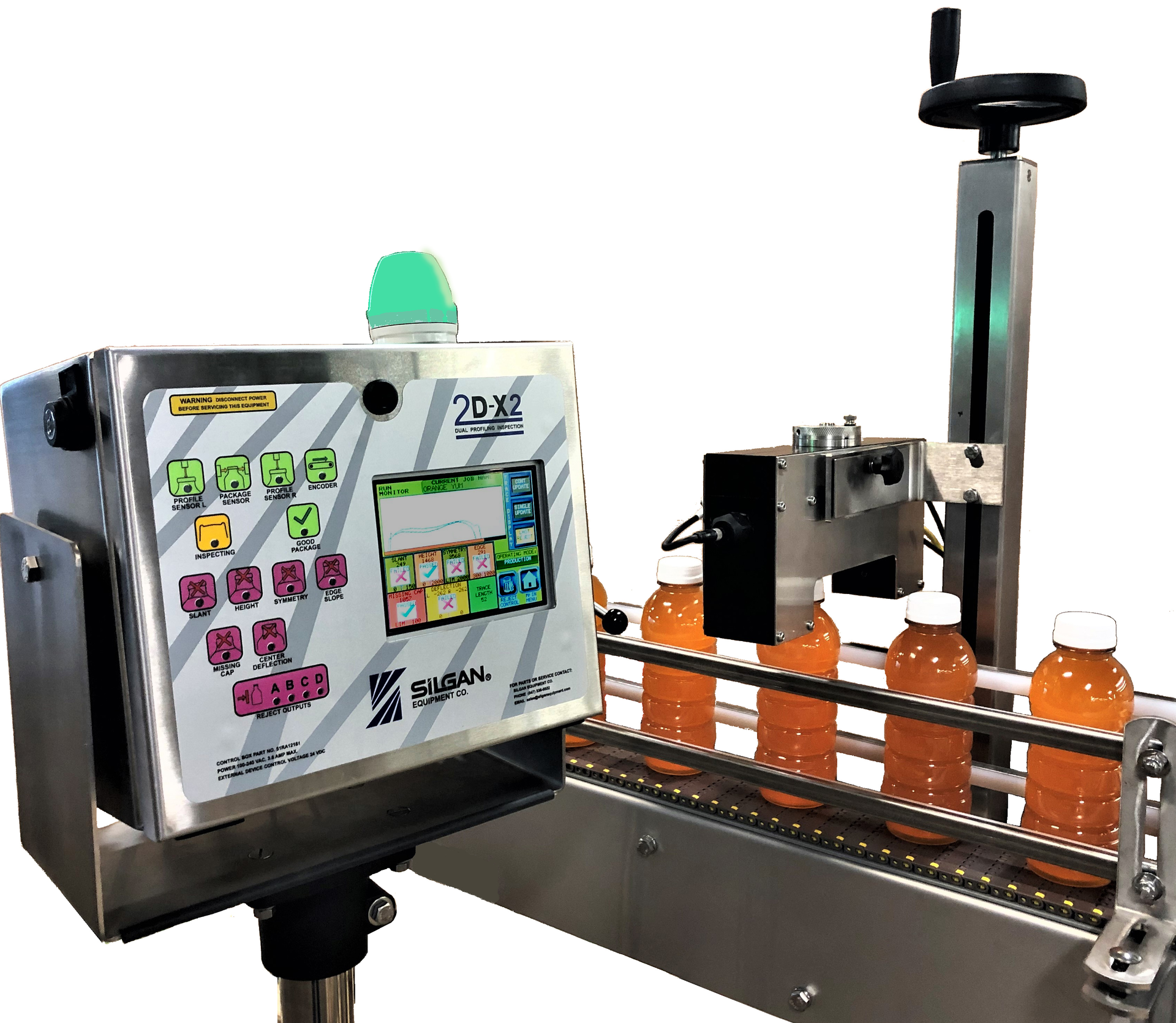 Operators access the 2D-X2 system controls through a full-color touchscreen HMI located next to the line.