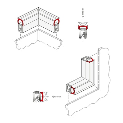 Edge protection seals are designed to compress, closing tightly without the use of an adhesive.