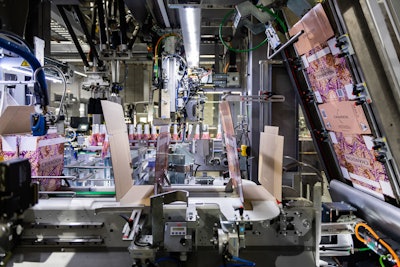 Consistently square-up corrugated cases is one of the key benefits Chandon experiences by relying on a wraparound style of case packer.