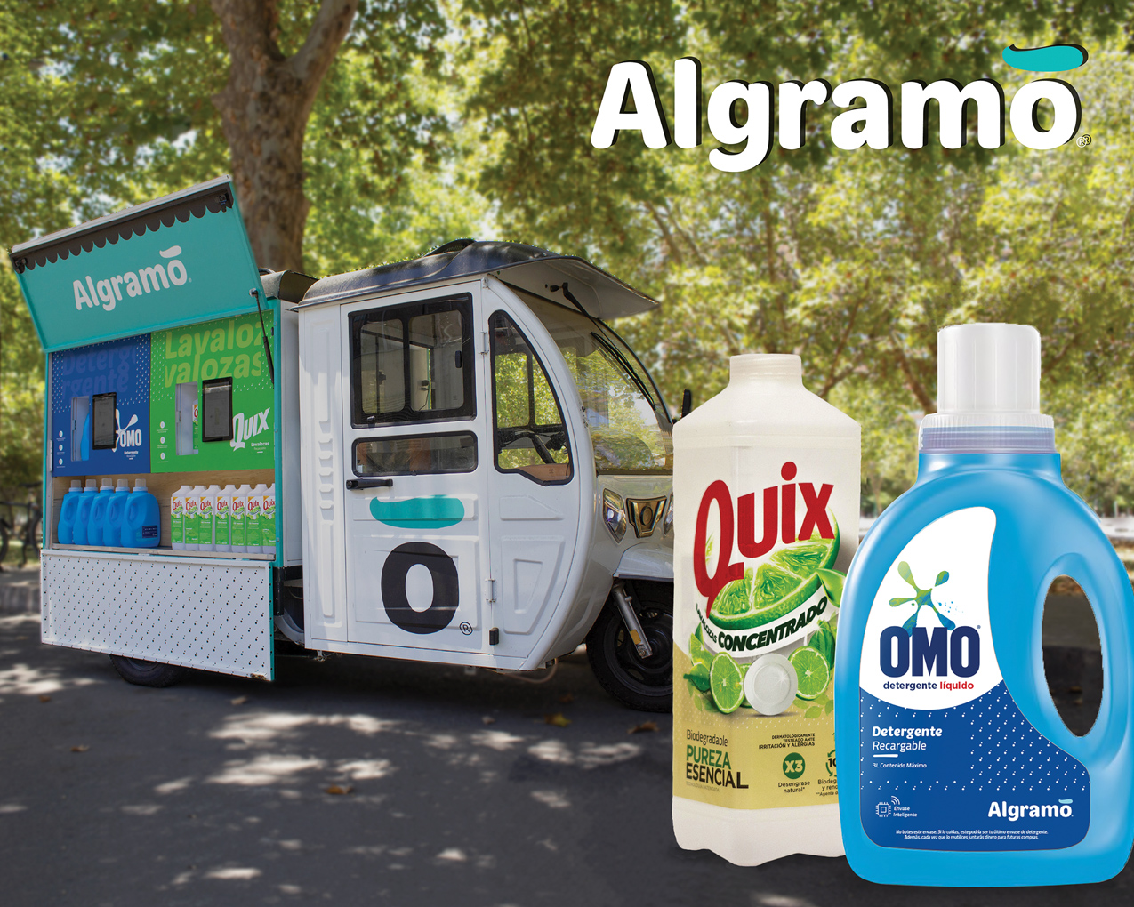 For the pilot, Unilever is offering its Omo and Quix detergents in its standard retail packaging, to which are added an RFID tag and an Algram&otilde;-Unilever co-branding label.