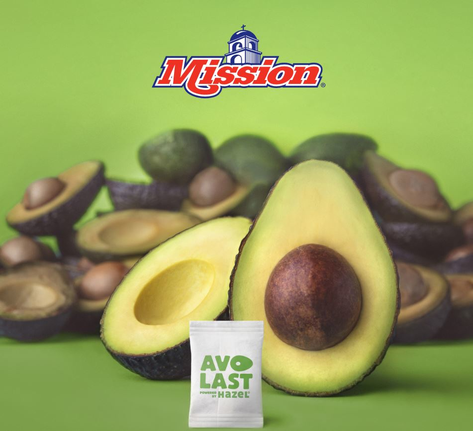 AvoLast Powered by Hazel&circledR; relies on a quarter-sized biodegradable, food-safe sachet that blocks ethylene receptors when it is inserted into a shipping case of avocados.
