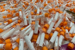 VTM tubes filled with liquid medium are used to store and transport nasal swabs for viruses including SARS-CoV-2.