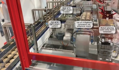 Shown here is the infeed section of the side-load cartoning system.