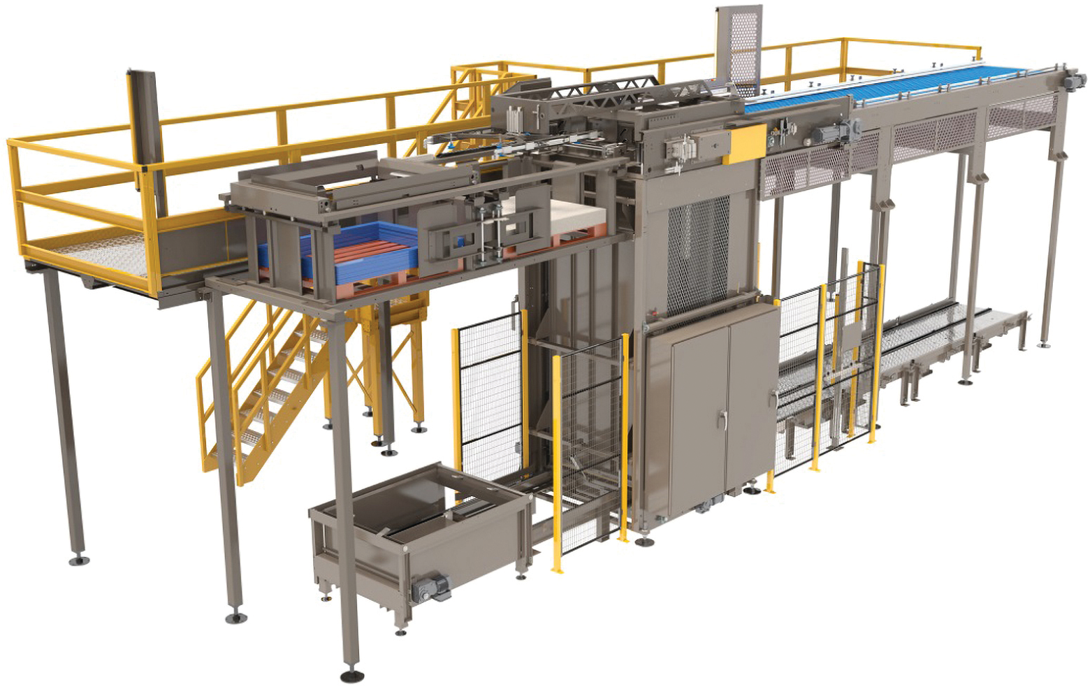 The Alpha Turbo High-Level Bulk Depalletizer is among the machines in the Busse/SJI division that feature a range of new Industrial Internet of Things (IIoT) machine health monitoring capabilities.