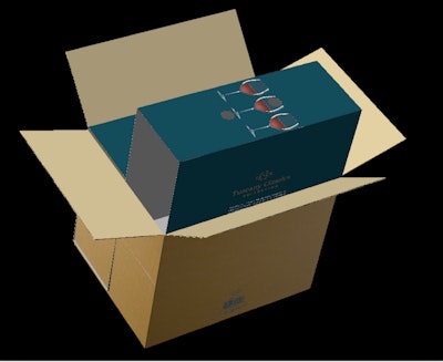 To provide a premium unboxing experience, each insert is held in a paperboard sleeve, printed with Lenox’s trademark dark teal background and the Lenox and Tuscany logos, along with illustrations of the glasses within.