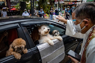 Pet blessing in the Philippines during Covid.