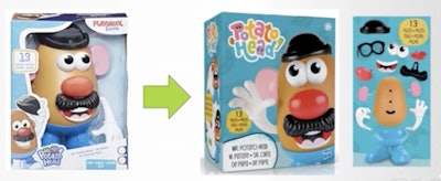 New packaging style removes the need for further elements to hold the toys in place.