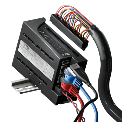 Opto 22’s groov RIO remote I/O offers more than 200,000 unique, software-configurable I/O combinations in a single, compact, power over Ethernet (PoE)-powered industrial package with web-based configuration, commissioning, and data flow logic software built in. The device also includes support for multiple OT and IT protocols. groov RIO modules can be used as either a traditional remote I/O or as an edge I/O solution.