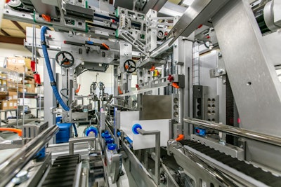 The inside of a Serpa case packer being assembled on the OEM’s floor.