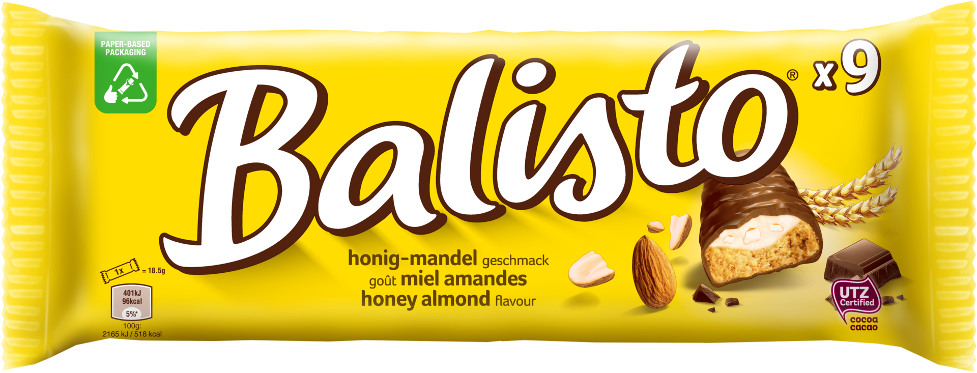 The Honey Almond bar hits shelves in a paper-based flow wrap packaged on Syntegon&rsquo;s HRM horizontal form-fill-seal machine.