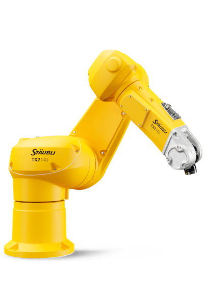Stäubli offers three new robots for the medium-payload range: the TX2-140 (pictured), the TX2-160, and the TX2-160L.