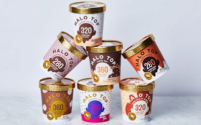 Halo Top’s clever use of miniature shapes and lines encompass the Memphis feel without clashing with the essence of the brand. Image credit: Halo Top