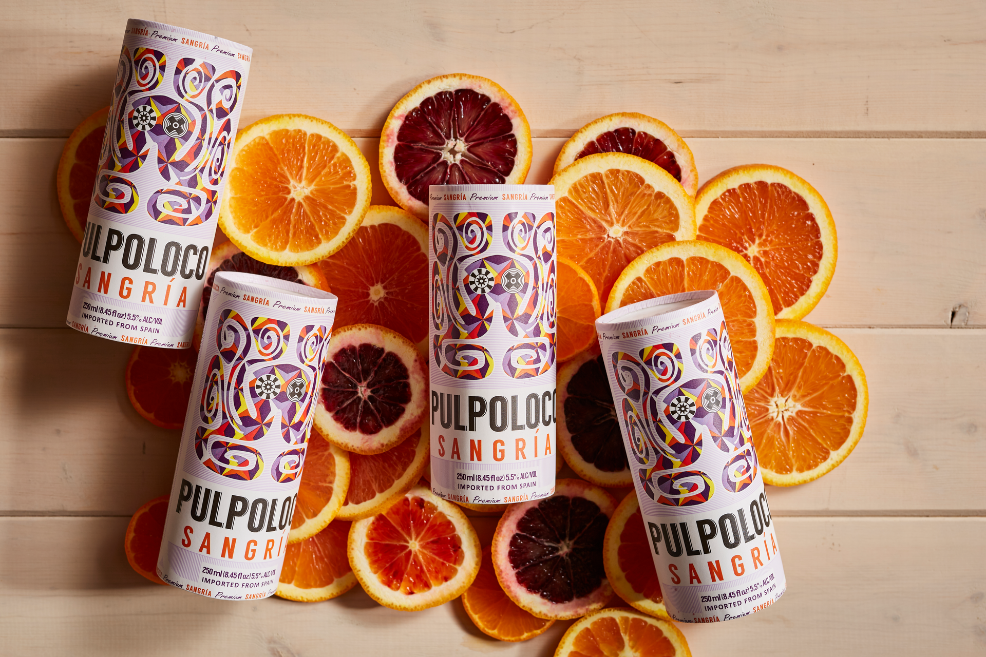 Pulpoloco Sangria is packaged in a 250-mL, smooth-finish, aseptic paper can, the CartoCan&circledR;, that&rsquo;s decorated in colorful, mosaic-like graphics.