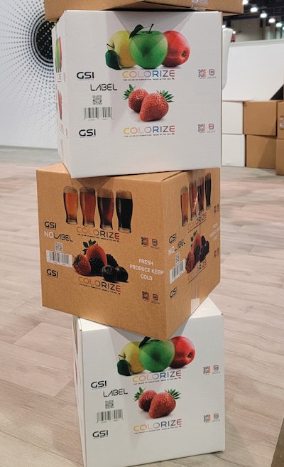 Both porous and non-porous corrugated cases can be printed by the GSI digital printing solutions.