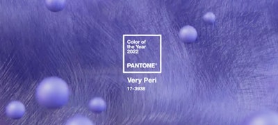 PANTONE® 17-3938 Very Peri is described as a dynamic periwinkle blue hue with a vivifying violet red undertone.