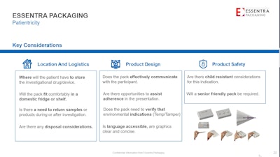 DtP addresses considerations not previously included in packaging briefs, revolving around impacts on patient homes and families as well as satisfying regulatory demands within that environment.