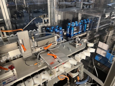 The top/side panel is glued to the bottom C-Clip panel for a six-pack of 18-oz bottles.