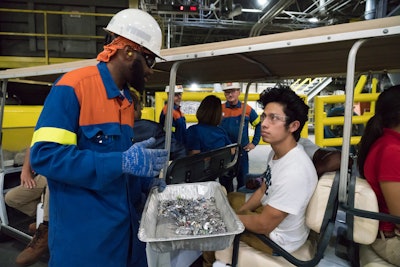 At the Novelis event at its Greensboro, Georgia, recycling facility, 50 students learn about career advancement, safety, sustainability, and STEM-related applications.