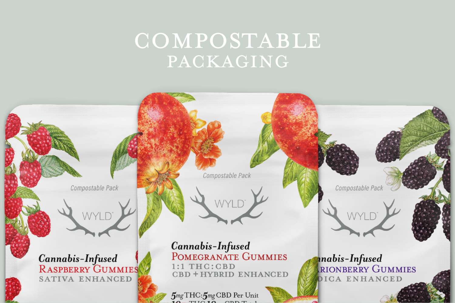 In preparation for the launch of its products in Canada in late 2021, Wyld collaborated with a number of suppliers and manufacturers to develop a fully compostable pouch, child-resistant pouch.