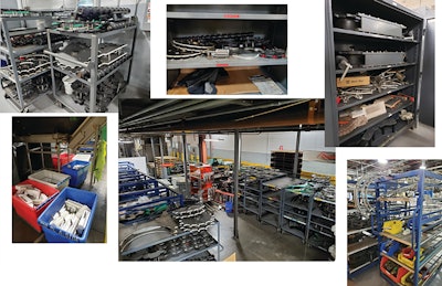 Changeparts storage and maintenance prior to the changeparts and changeover efficiency project with Change Parts Inc.