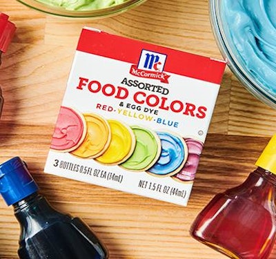 McCormick's food dye bottles made from recycled PET
