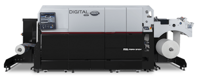 Presented for the first time at a global exhibition Mark Andy’s Digital Pro MAX toner-based, hybrid press is a fully upgradable machine.