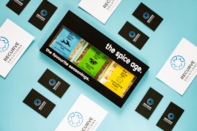 For The Spice Age, Recurve assembled multipack variety packs of three bags of three different spices.