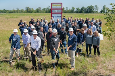 Hamrick Packaging's 2021 groundbreaking ceremony for its new 65,000 sq. ft. manufacturing facility.