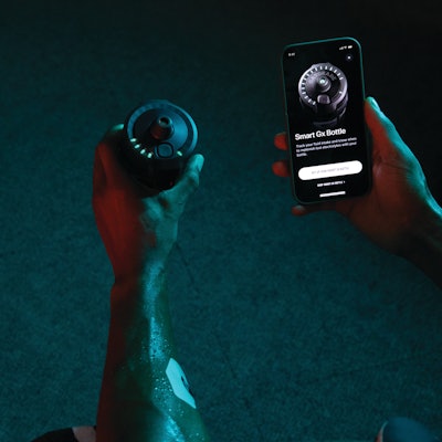 The entire Gx system from Gatorade includes a smart bottle that’s replenished by refillable, recyclable concentrated pod packs, a wearable patch that conveys an athlete’s sweat profile to a smartphone camera, and a smartphone app that’s connected to the system by Bluetooth.