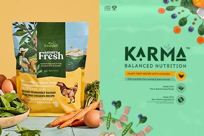 Nature's Fresh and KARMA pet food packaging