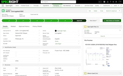 Example of Specification Data Management™ platform