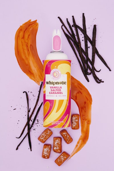 One of Whipnotic’s first flavors launched at retail, Vanilla Salted Caramel adds natural flavorings and essences to the whipped cream base.