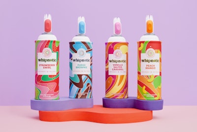 Whipnotic is available in four flavors, packaged in aerosol cans topped with the company’s patented nozzle technology.
