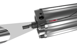 The M/50 solid state switch, pictured here as installed on a Norgren P-series NFPA Pneumatic Cylinder, is one example of an IO-Link enabled device that can be used with an actuator to monitor local temperature and provide operation cycle counts.