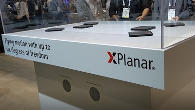 Beckhoff displayed dazzling movement of the carriers on the XPlanar table.