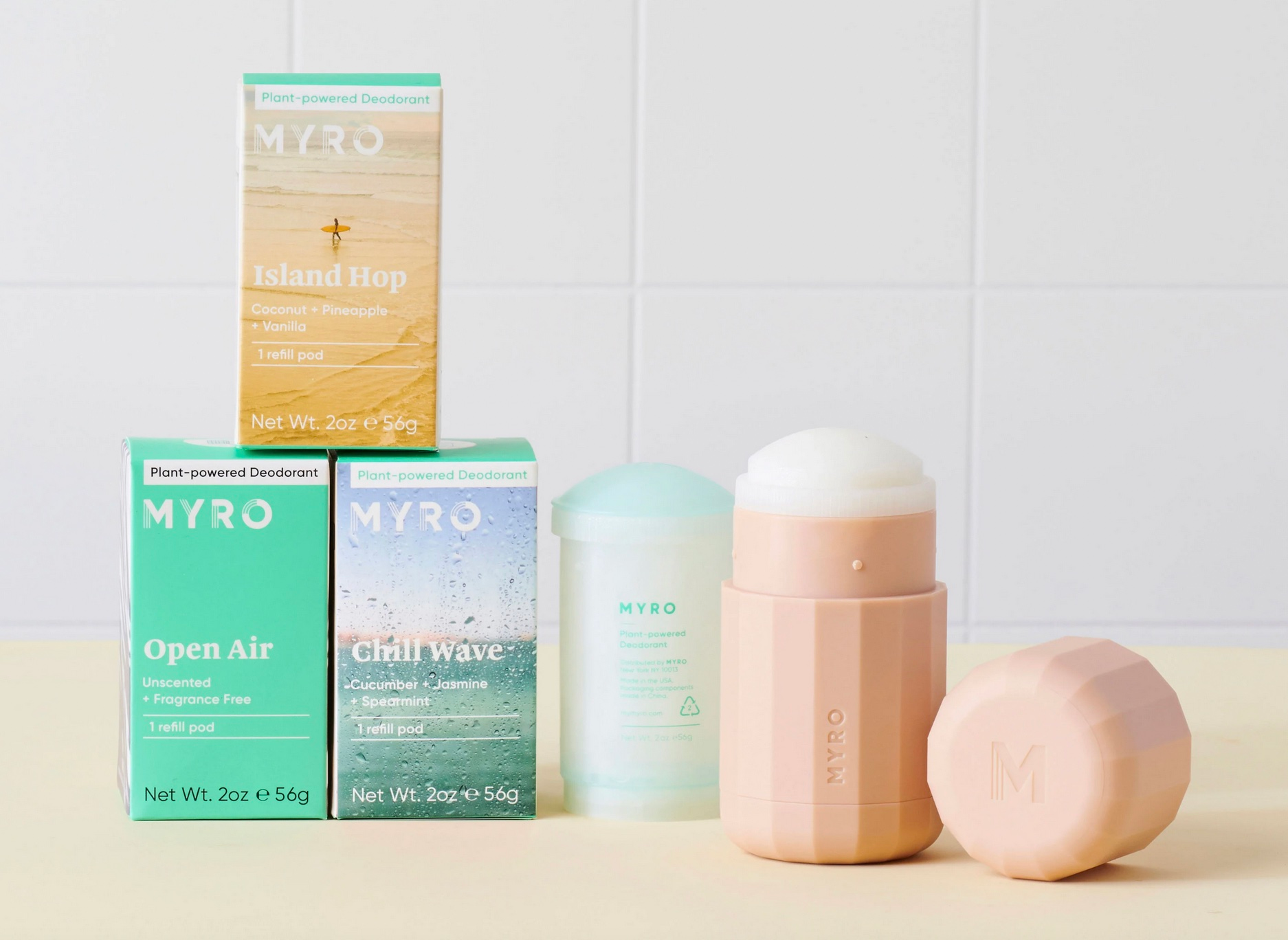 The colors and graphics chosen for Myro&rsquo;s case and refill packs are all about conveying optimism.