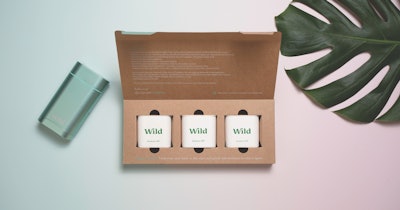 In mid-2019, D2C brand Wild introduced a refillable deodorant case, with refills wrapped in a bamboo pulp material.